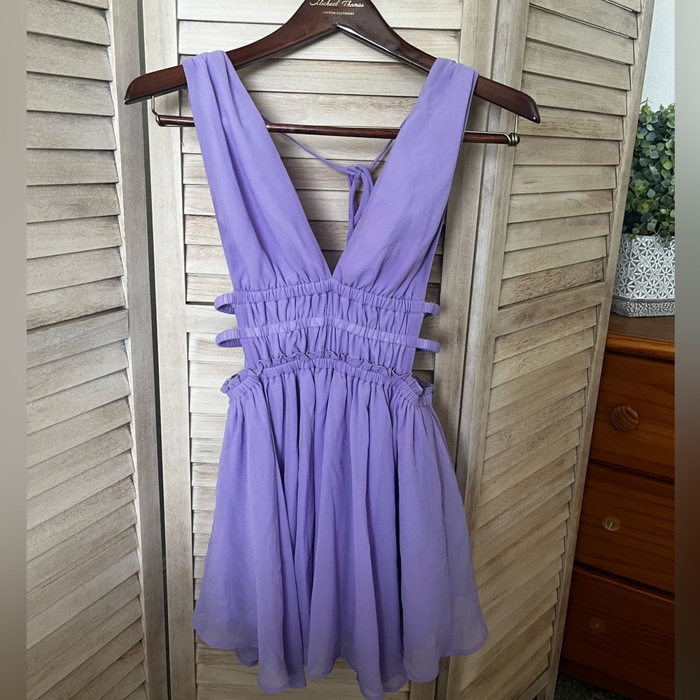 Purple cut-out dress